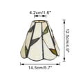 thumbnail image 2 of FSLiving Green Leaf Pattern Beige Glass Handmade Lampshade For Wall Sconce Pendant Light Hanging Lamp Replacement Modern Design - 1 Pack, 2 of 7