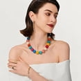 thumbnail image 5 of Faty-T Colorful Chunky Necklaces for Women Large Oversized Resin Beaded Necklace Bold Statement Chunky Choker Necklace Boho Summer Jewelry, 5 of 19