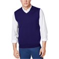 thumbnail image 1 of Club Room - Chaleco de punto básico para hombre, color azul, pequeño, 1 of 1