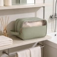 thumbnail image 4 of Green Polyester Toiletry Bag Travel Organizer For Cosmetics Shower 10.0X6.7X4.7 In, 4 of 7