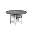 thumbnail image 4 of Miekor Furniture Dining Room Antique White / Gray 1pc Counter Height Table w Built in Lazy Suzan Storage Shelf Dining Table Bottom Functional Kitchen Table MK4863, 4 of 10