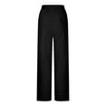 thumbnail image 5 of FAIWAD Womens Cotton Linen Cropped Pants Casual Drawstring Elastic Waist Straight Leg Pants Loose Comfy Trousers, 5 of 7