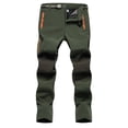 thumbnail image 3 of Honeeladyy Mens Hiking Snow Ski Pants Winter Insulated Fleece Lined Pants Outdoor Waterproof Windproof Pants With Belt Green XL, 3 of 4