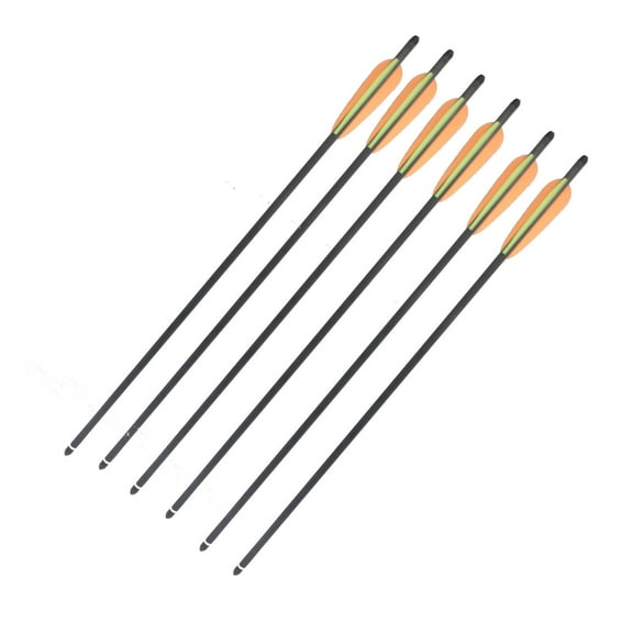 SAS Crossbow Carbon Arrows Bolts 8.8mm Black W/4" Vanes, Nocks & Points - 6/pack