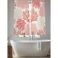 thumbnail image 4 of Classic Ocean Pink Coral Chiffon Sheer Curtains 63 Inches Long, Abstract Marine Life Scenery 2 Rod Pocket Window Treatment Voile Drapes Curtains for Living Room Bedroom,2 Panels, 52x63In, 4 of 9