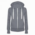thumbnail image 4 of Towmus Lightweight Zip Up Hoodie Women Oversized Sweatshirt Long Sleeve Hooded Y2k Jacket Plus Size Fall Plain Hoodies, 4 of 4
