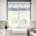 thumbnail image 3 of Eucalyptus Lavender Leaf 3 PCS Kitchen Curtain Valance and Tiers Set, Rod Pocket Small Half Tier Valances Window Curtains Panel, Country Purple Green Plant Leaves 55"x36" (Set of 2 Tiers & Valance), 3 of 5