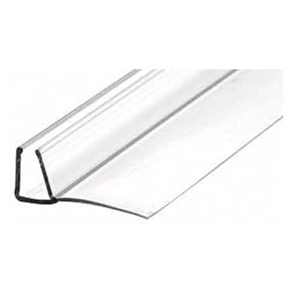Shower Door Seal 95 Inch - Polycarbonate U Channel with Vinyl Fin for 3/8" Glass - 90 Degree Corner Seal - Sliding & Fixed Panel Replacement