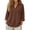 69#Coffee, variant on Linen Tops for Women - Summer Gauzy Shirts Long Sleeve V Neck Peasant Boho Blouses Dressy Casual Tunic Loose Tshirts Turquoise L