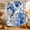 Cobalt, Indigo, Snow White, Mist, variant on Blue Spring Flowers Shower Curtain, Waterproof Shower Curtains for Bathroom, Vintage Floral Elegance Roses Washable Fabric Bathtub Curtain Set Bath Decor with 12 Hooks 72"x78"
