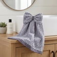 thumbnail image 5 of Unique Bargains 2 Pack Waffle Weave Hanging Hand Towels with Bowknot Grey 13" x 9", 5 of 6