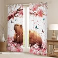 thumbnail image 2 of Erosebridal Kid Cute Capybara Curtains Pack of 2 (42x84 Each), Japanese Cherry Blossoms Curtains Blackout, 2 of 6