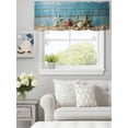 thumbnail image 4 of Summer Ocean Starfish on Blue Valances for Windows,Kitchen Valance Rod Pocket Short Curtain, Vintage Wood Board Valance Curtain Window Valances for Bedroom Bathroom Living Room 42x12in, 4 of 9