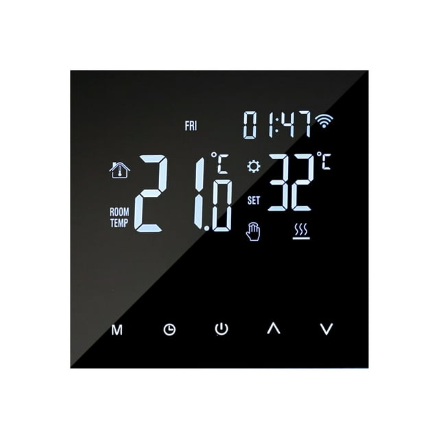Eccomum WIFI Smart Heating Thermostat Digital Temperature Controller Mobile Phone APP Control Touchscreen LCD Display Week Programmable Electric Heating Thermostat -freeze for Home School Office Hot
