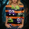 thumbnail image 2 of Godom Womens V-Neck T-Shirt Halloween Graphic Tees Tops 3/4 Long Sleeve Casual T Shirts, 2 of 5