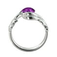 thumbnail image 7 of 1 CT Amethyst Ring 14K White Gold Flower Leaves Leaf, 7 of 7