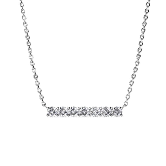 Cate & Chloe Lynn 18k White Gold Plated Necklace with Swarovski Crystals for Women