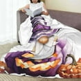 thumbnail image 6 of Salouo Halloween Gnome With Pumpkins Print Bed Blankets,Flannel Blanket Comfortable Air Conditioning Blanket Lightweight Blanket for Sofa Bed Travel & Couch -40"x30", 6 of 8