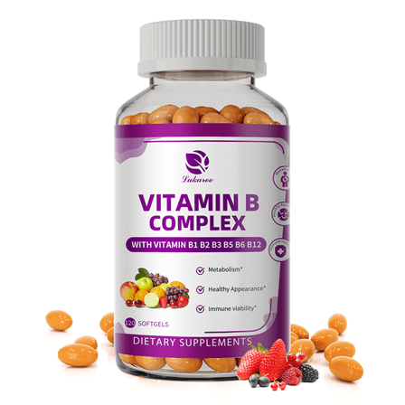 Vitamin B Complex | with Vitamin VB6 B12 VC & CoQ10 | Immune Support | Non-GMO & Vegan | 120 Counts