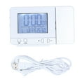 thumbnail image 2 of Projection Alarm Clock, LED Digital Clock with Temperature Humidity Test, 7 Language Calendar, 180 Rotation Display, 12H/24H Time System, Home Supplies, 2 of 7