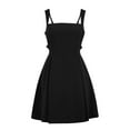 thumbnail image 4 of Vestido elegante de color liso para mujer: escote en V profundo, mangas con volantes, lazo en la espalda, vestido informal de fiesta para ocasiones veraniegas., 4 of 8