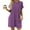 Purple, variant on Women's Solid Color Round Neck Pocket Loose Short Sleeve Dress