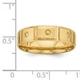 thumbnail image 3 of 14k Yellow Gold 6mm Heavyweight Comfort Fit Brushed/Polished Beveled Edge with Dots Wedding Band Size 7.5 YB107H, 3 of 3