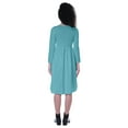 thumbnail image 3 of Moomaya Womens Full Sleeves Gathered Waist Dress Casual Relaxed Fit Swing Dresses w/ Pockets, 3 of 8