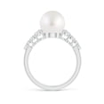 thumbnail image 2 of ANGARA South Sea Cultured Pearl Ring with Graduated Diamonds in 14K White Gold for Women | June Birthstone, Birthday, Anniversary, Jewelry Gift for Women | Pearl Ring, 2 of 8