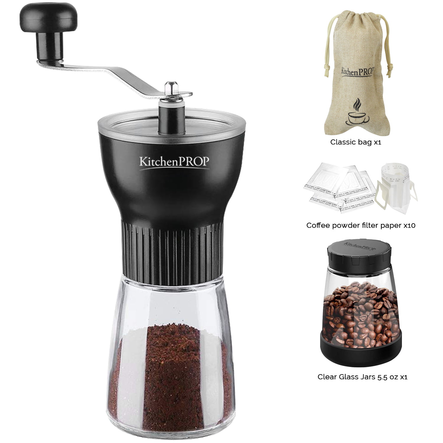 New Coffee Grinder Manual Conical Ceramic Burr Mill Herb Spice Grind Hand Tool
