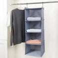 thumbnail image 4 of Étagère Suspendue Garde-Robe, 4 Compartiments Organisateur de Camping en Coton de Haute Qualité avec Cadre en Fer Ensemble de Rangement, 4 of 9