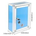 thumbnail image 2 of TABLZONE Donation Box with Lock Aluminum Blue Rectangular for General Users 1Pack, 2 of 5
