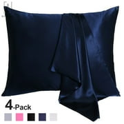 Gustave Navy Blue Polyester Pillowcases, King, (4 Count)
