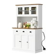 thumbnail image 4 of Joywind Freestanding Kitchen Hutch with Charging Station, Storage Drawers, and Adjustable Shelves - Perfect Pantry Cabinet, 71.2 in(White), 4 of 6