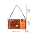 thumbnail image 2 of Genuine Cowhide Leather Crocodile Grain Shoulder Bag, Women's Underarm Handbag, Daily Travel Purse, 2 of 15