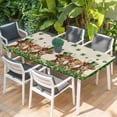 thumbnail image 2 of St. Patrick's Day Table Cloths for 4 Foot Rectangle Tables, Green Shamrock Highland Cow Glod Coin Beige Patio Waterproof Elastic Fitted Tablecloths, Washable Rectangular Table Cover for Camping, 2 of 8