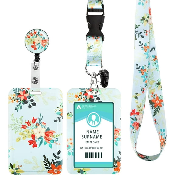 Retractable Badge Holder,Id Badge Holder with Lanyard,Card Holders with Retractable Lanyards for Work,Nurse Teacher Lanyard Holder,Keychain for Women, Student,Nurse,Sturdy Buckle for Key,Wallet