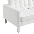 thumbnail image 6 of Tufted Sofa Couch, White, Vegan Leather, Living Kitchen Cafe Bistro Hospitality Restaurant, Modern Contemporary HB36910, 6 of 9