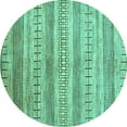 thumbnail image 1 of Ahgly Company Indoor Round Abstract Turquoise Blue Contemporary Area Rugs, 7' Round, 1 of 4