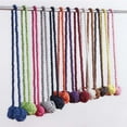 thumbnail image 4 of 2pcs Fine Hand Tied Curtain Clip Drapery Tassels Curtain Tiebacks/Tassel Window Cotton Rope Tie Ball Back Accessories, 4 of 8