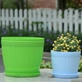 Travelwant Plastic Planters with Saucer Plant Pots with Multiple