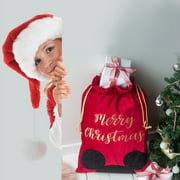 Custom Creationz Large Red Velvet Merry Christmas Santa Sack with Drawstring for Christmas Party Supplies Xmas Decorations