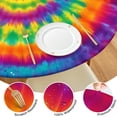 thumbnail image 4 of Rainbow Tie Dye Spiral Dot Pattern Round Fitted Tablecloth with Elastic Edge,Dining Table Cover Waterproof,Outdoor Round Tablecloth for Camping,Dining,Indoor and Outdoor, 4 of 7