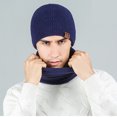 thumbnail image 3 of Hat Scarf Gloves Set Classic Unisex Thermal Gloves Loop Scarf Ribbed Knit Cap, 3 of 10