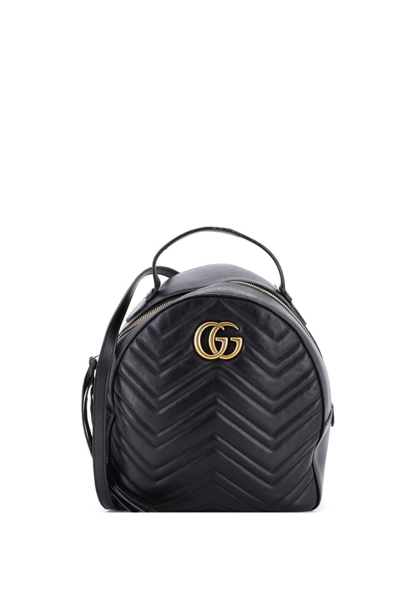 Pre-Owned GG Marmont Backpack Matelasse Leather Small By Rebag