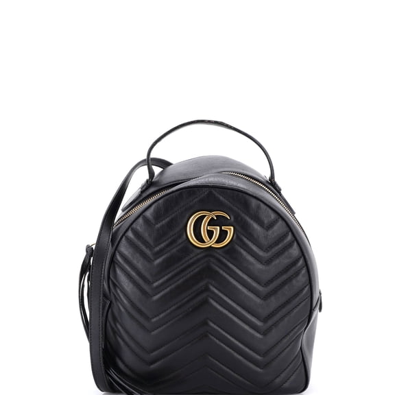 Pre-Owned GG Marmont Backpack Matelasse Leather Small By Rebag