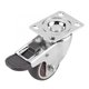thumbnail image 4 of 4 PCS 2 pulgadas TPR Metal Luz de peso cromado Placa de cromo Caster con freno for el trolley ruedas de ruedas muebles, 4 of 6