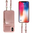 thumbnail image 3 of Nalacover RFID Blocking Wallet Case for iPhone X/XS, Shockproof PU Leather Magnetic Button Zipper Purse Card Slots & Kickstand Crossbody Phone Case with Shoulder & Wrist Strap,Rosegold, 3 of 12