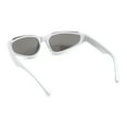 thumbnail image 4 of Crop Top Runway Fashion Wrap Triangular Sport Style Sunglasses Silver - Silver Mirror, 4 of 4