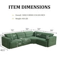 thumbnail image 2 of Reclining Sectional Power Recliner Sofa with USB Ports,Recliner Sofa Set with Adjustable Headrest,4-Seater Flannel Recliner Couch Set for Living Room Home(Green) (4-Seater Recliner Sofa Set), 2 of 5